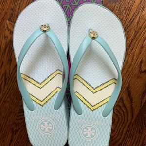 Tory Burch wedge flip flops size 7 (with box)